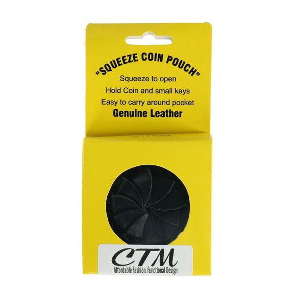 CTM Leather Squeeze Coin Change Pouch - Picture 4 of 4